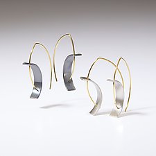 Tension Earrings by Hilary Hachey (Gold & Silver Earrings)