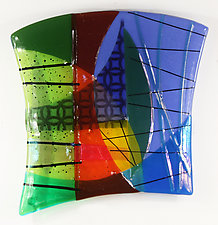 Intersect Connect by Nina Cambron (Art Glass Wall Sculpture)