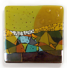 Ebb and Flow in Citronelle Art Glass Wall Piece by Nina  Cambron (Art Glass Wall Sculpture)