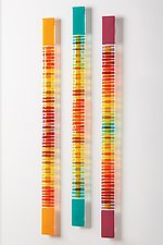 Rhythmic Bands: Painted Sky by Nina Cambron (Art Glass Wall Sculpture)