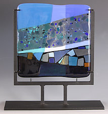Blue Rhythm by Nina  Cambron (Art Glass Sculpture)
