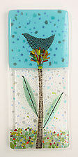 Bird in the Rain Art Glass Sculpture by Nina  Cambron (Art Glass Wall Sculpture)