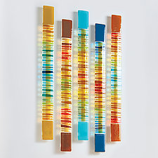 Rhythmic Vibes: Earth Tones by Nina Cambron (Art Glass Wall Sculpture)
