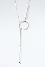 Geometric Linear Articulated Lariat by Rina S. Young (Silver Necklace)