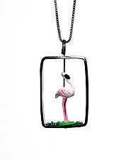 Flamingo Necklace by Kristin Lora (Silver Necklace)
