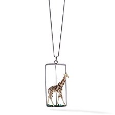 Standing Giraffe Necklace by Kristin Lora (Silver Necklace)