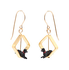 Black Dog Earrings by Kristin Lora (Gold & Silver Earrings)