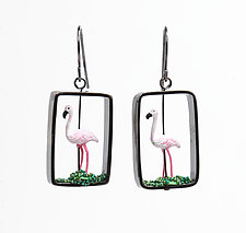 Flamingo Earrings by Kristin Lora (Silver Earrings)