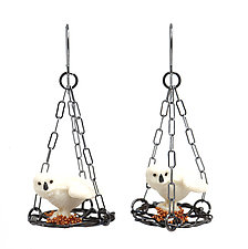 Owl on Nest Earrings by Kristin Lora (Silver Earrings)