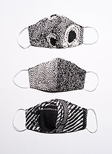 Black and White Face Masks, Set of 3 by Giselle Shepatin (Reusable Face Masks)