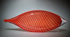 Vermillion/Coral Piscine by David Patchen (Art Glass Sculpture)