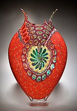 Uranium and Scarlet Foglio by David Patchen (Art Glass Vessel)