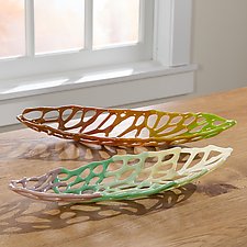 Cellular Leaf Platter by Sarinda Jones (Art Glass Platter)
