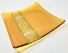 Entwined Flaxen Platter by Sarinda Jones (Art Glass Platter)