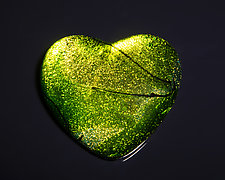 Green Heart by Sarinda Jones (Art Glass Paperweight)