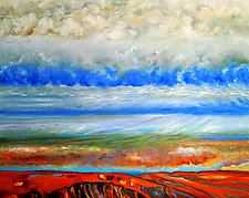 Canyon and Clouds by Judy Hawkins (Oil Painting)