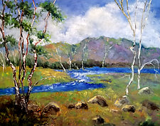 Mountain Stream by Judy Hawkins (Oil Painting)