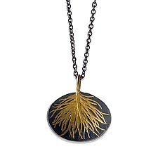 Feather Ellipse Necklace by Edna Madera (Gold & Silver Necklace)
