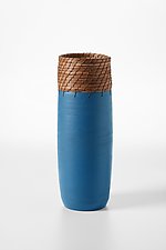 Blue Tone Cylinder Vessels by Hannie Goldgewicht (Ceramic Vessel)
