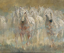 In the Midst of Horses by Ritch Gaiti (Oil Painting)