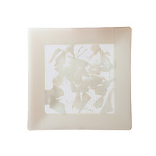 White on White by Alice Benvie Gebhart (Art Glass Platter)