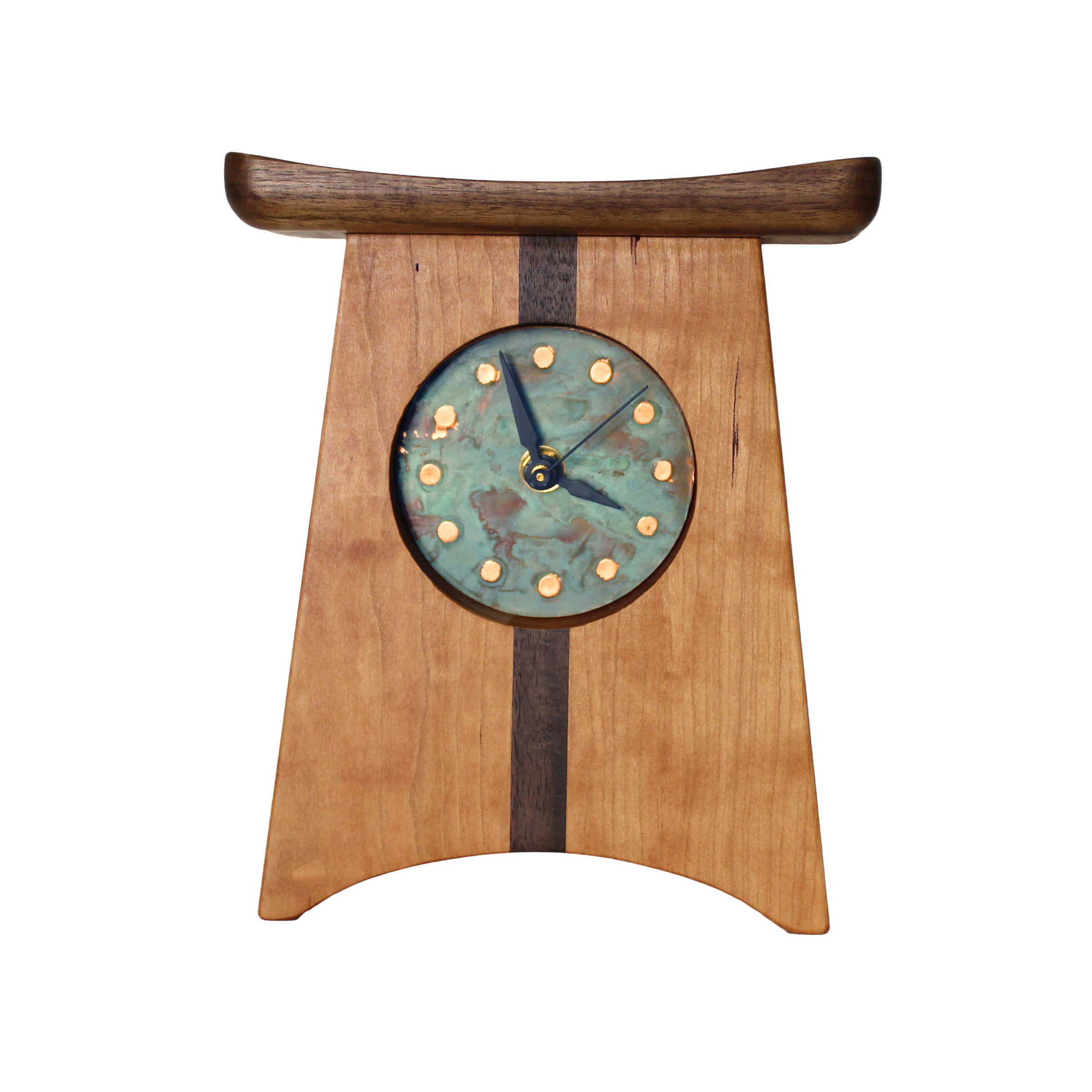 Mantel Clocks Patina Verde East of Appalachia Mantel Clock by Desmond Suarez (Wood Clock)  | Artful Home