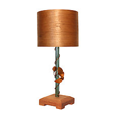 Patina Ginkgo Table Lamp by Desmond Suarez (Wood Table Lamp)