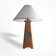 East of Appalachia Table Lamp with Patina Dragonfly Medallion by Sabbath-Day Woods (Wood Table Lamp)