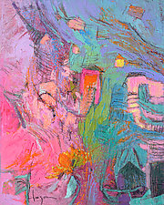 My Pink House in the Garden II by Dorothy Fagan (Oil Painting)
