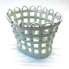 Oval Lattice Basket by Matthew A. Yanchuk (Ceramic Basket)