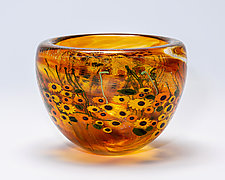 Sunflowers Bowl by Shawn Messenger (Art Glass Bowl)