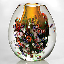 Wildflowers Vessel by Shawn Messenger (Art Glass Vessel)