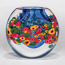 California Poppies Vase by Shawn Messenger (Art Glass Vase)