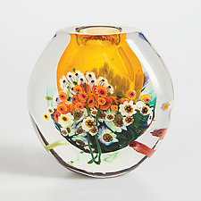 Landscape Series Vase Tangerine by Shawn Messenger (Art Glass Vase)