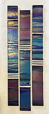 Amethyst Blue Mosaic Bands by Alicia Kelemen (Art Glass Wall Sculpture)
