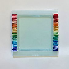 Rainbow Icicle Matzah I by Alicia Kelemen (Art Glass Platter)