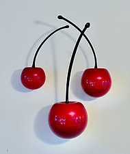 Cherries on the Wall by Donald Carlson (Art Glass Wall Sculpture)