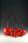 Red Cherries by Donald Carlson (Art Glass Sculpture)