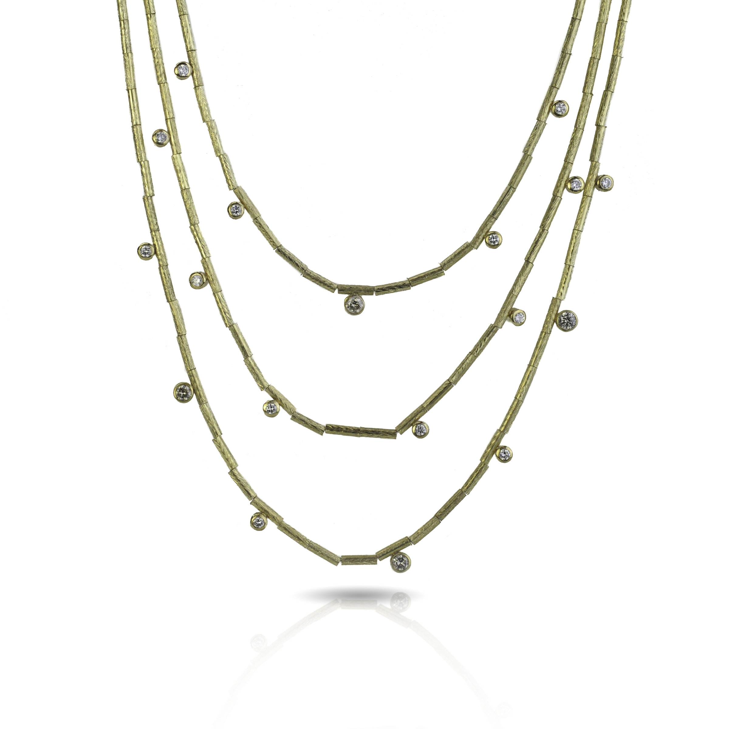 Tube and Diamond Necklace by Rebecca Myers (Diamond & Gold Necklace ...