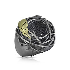 Feathered Nest Ring by Rebecca  Myers (Gold & Silver Ring)