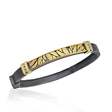 Hinged Monarch Channel Bracelet by Rebecca Myers (Gold, Silver & Stone Bracelet)