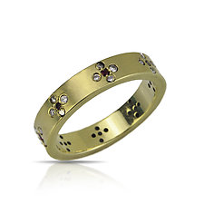 Flower Fairy Dust Band by Rebecca Myers (Diamond, Gold & Stone Ring)