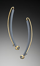 Oxidized Face Framer Earrings by Ilene Schwartz (Gold, Silver & Stone Earrings)