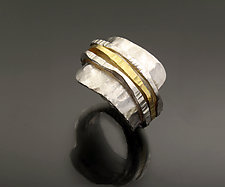 Slim Lines in Motion Ring by Sana Doumet (Gold & Silver Ring)