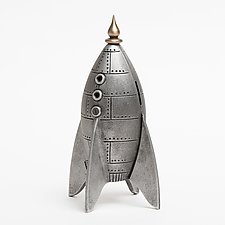 Mars Rocket Coin Bank by Scott Nelles (Metal Sculpture)