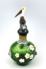 Pelican with Fish by Chris Pantos (Art Glass Perfume Bottle)