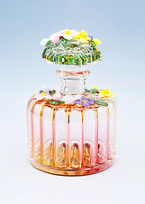 Four Flower Perfume Bottle by Chris Pantos (Art Glass Perfume Bottle)