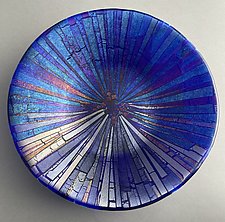 Blue Stream Waterfall by Sabine  Snykers (Art Glass Bowl)