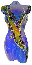 Sapphire Moon Female Figure by Karen Ehart (Art Glass Wall Sculpture)