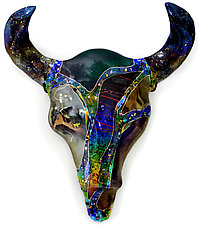 Buffalo Skull by Karen Ehart (Art Glass Wall Sculpture)